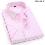 Men's Casual Dress Short Sleeved Shirt Summer White Blue Pink Black Male Regular Fit Shirt Men Social Shirts 4XL 5XL 6XL 7XL 8XL