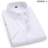 Men's Casual Dress Short Sleeved Shirt Summer White Blue Pink Black Male Regular Fit Shirt Men Social Shirts 4XL 5XL 6XL 7XL 8XL
