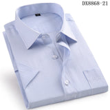 Men's Casual Dress Short Sleeved Shirt Summer White Blue Pink Black Male Regular Fit Shirt Men Social Shirts 4XL 5XL 6XL 7XL 8XL