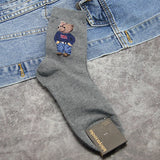 Cartoon gentleman bear Men's Socks Cotton Harajuku Skateboard Socks winter warm Novelty Breathable Sox Christmas Gift