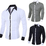 Camisa 2021 Fashion Personality Men Shirt Casual Slim Long-sleeved Shirt Top Blouse Business Work Daily Life Shirt Dropshipping