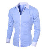 Camisa 2021 Fashion Personality Men Shirt Casual Slim Long-sleeved Shirt Top Blouse Business Work Daily Life Shirt Dropshipping
