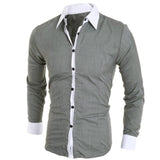 Camisa 2021 Fashion Personality Men Shirt Casual Slim Long-sleeved Shirt Top Blouse Business Work Daily Life Shirt Dropshipping