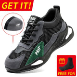 Safety Work Shoes Men Anti-Smashing Indestructible Steel Toe Cap Puncture-Proof Boots Lightweight Male Sofe Women Cosy Sneakers