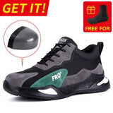 Safety Work Shoes Men Anti-Smashing Indestructible Steel Toe Cap Puncture-Proof Boots Lightweight Male Sofe Women Cosy Sneakers