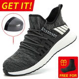 Safety Work Shoes Men Anti-Smashing Indestructible Steel Toe Cap Puncture-Proof Boots Lightweight Male Sofe Women Cosy Sneakers