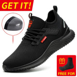 Safety Work Shoes Men Anti-Smashing Indestructible Steel Toe Cap Puncture-Proof Boots Lightweight Male Sofe Women Cosy Sneakers