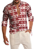 Men's butterfly print shirt, tight shirt, men's long sleeve shirt, 2021 cotton e-shirt