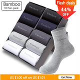 10 Pairs / Lot Bamboo Fiber Socks Men Casual Business Anti-Bacterial Breatheable Men's Crew Socks High Quality Guarantee Sock