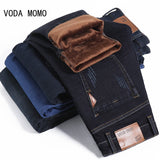 Winter Jeans Men jeans Black Slim Fit Stretch Thick Velvet Pants Warm Jeans Casual Fleece Trousers Male Plus Size men clothing