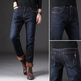 Winter Jeans Men jeans Black Slim Fit Stretch Thick Velvet Pants Warm Jeans Casual Fleece Trousers Male Plus Size men clothing