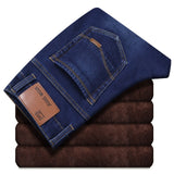 Winter Jeans Men jeans Black Slim Fit Stretch Thick Velvet Pants Warm Jeans Casual Fleece Trousers Male Plus Size men clothing