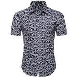 M-5XL Dot-Print Business Casual Shirts for Summer Short Sleeve Regular Large Size Formal Clothing Mens Office Button Up Blouses