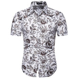 M-5XL Dot-Print Business Casual Shirts for Summer Short Sleeve Regular Large Size Formal Clothing Mens Office Button Up Blouses