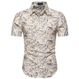 M-5XL Dot-Print Business Casual Shirts for Summer Short Sleeve Regular Large Size Formal Clothing Mens Office Button Up Blouses