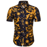M-5XL Dot-Print Business Casual Shirts for Summer Short Sleeve Regular Large Size Formal Clothing Mens Office Button Up Blouses