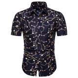 M-5XL Dot-Print Business Casual Shirts for Summer Short Sleeve Regular Large Size Formal Clothing Mens Office Button Up Blouses