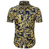 M-5XL Dot-Print Business Casual Shirts for Summer Short Sleeve Regular Large Size Formal Clothing Mens Office Button Up Blouses