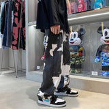 LAPPSTER Men Y2k Tie Dye Baggy Jeans Pants 2021 Mens Vintage Japanese Streetwear Denim Trousers Male Kpop Causal Wide Leg Pants