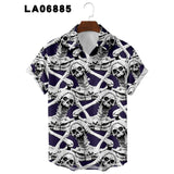 2021 New shirts for men Summer Floral Elements 3d Digital Printing Trend Loose Short-Sleeved Men's Shirt Top 6xl Large Size