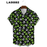 2021 New shirts for men Summer Floral Elements 3d Digital Printing Trend Loose Short-Sleeved Men's Shirt Top 6xl Large Size