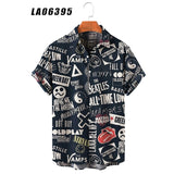 2021 New shirts for men Summer Floral Elements 3d Digital Printing Trend Loose Short-Sleeved Men's Shirt Top 6xl Large Size