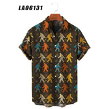 2021 New shirts for men Summer Floral Elements 3d Digital Printing Trend Loose Short-Sleeved Men's Shirt Top 6xl Large Size
