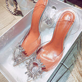 Summer high-heel transparent sandals female 2021 new i wild fairy style stiletto princess crystal shoes