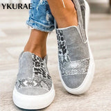 YKURAE Women Autumn  Flat Shoes PU Canvas Gladiator Shoes Women Designers Wedge Ladies Casual Beach Office Party Sneakers FL346