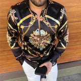 2021 Leopard Color Piece Men's Slim Shirt Autumn Casual Turn-down Collar Streetwear Fashion Together print  Long Sleeve Shirt To