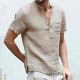 2021 KB Summer New Men's Short-Sleeved T-shirt Cotton and Linen Led Casual Men's T-shirt Shirt Male  Breathable S-3XL