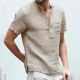 2021 KB Summer New Men's Short-Sleeved T-shirt Cotton and Linen Led Casual Men's T-shirt Shirt Male  Breathable S-3XL