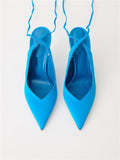 2021 high-heeled fashion pointed toe around the show sexy foreign trade pumps stiletto cross-border large size ladies shoes