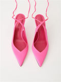 2021 high-heeled fashion pointed toe around the show sexy foreign trade pumps stiletto cross-border large size ladies shoes
