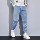 Spring Autumn Plus Size Baggy Jeans Men Black Blue Stretch Cotton Denim Joggers Cargo Pants Casual Loose Harem Jean Trousers 8XL