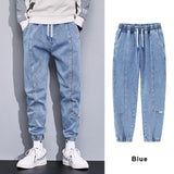 Spring Autumn Plus Size Baggy Jeans Men Black Blue Stretch Cotton Denim Joggers Cargo Pants Casual Loose Harem Jean Trousers 8XL