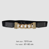 Gold chain belt elastic silver metal waist belts for women ceiture femme stretch cummerbunds ladies coat ketting riem waistband