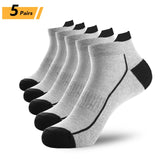 5 Pairs Organic Cotton Men Socks Thin Knit Mesh Ankle Socks Summer Fitness Breathable Quick Dry Short Sock For Cycling Plus Size