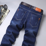 Men Jeans Brand 2021 Autumn Fashion Casual Business Pants Retro Classic Denim Trousers Winter Fleece Warm Stretch Slim Jeans Men
