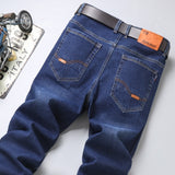 Men Jeans Brand 2021 Autumn Fashion Casual Business Pants Retro Classic Denim Trousers Winter Fleece Warm Stretch Slim Jeans Men