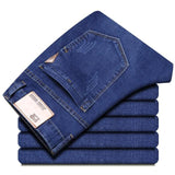 2021 Spring Summer Mens Jeans Stretch Thin Denim Light Blue  Colors Men's Straight Jean Pants Casual Lightweight Jeans Trousers