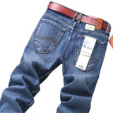 2021 SULEE Top Brand Best Price Comfort Straight Denim Pants Men's Jeans Business Casual Elastic Male High Quality Trousers