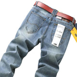 2021 SULEE Top Brand Best Price Comfort Straight Denim Pants Men's Jeans Business Casual Elastic Male High Quality Trousers