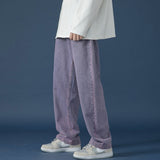 LAPPSTER Mens Korean Fashoins Harem Blue Jeans Pants 2021 Vintage Straight Pants Harajuku Jeans Baggy Free Belt Wide Leg Denim