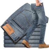 Sulee Brand Jeans Exclusive Design Famous Casual Denim Jeans Men Straight Slim Middle Waist Stretch Men Jeans Vaqueros Hombre