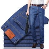SULEE Brand Men Jeans Famous Brand 2022 Slim Straight Business Casual Black  Elasticity Cotton Denim Pants Trousers panta