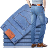 SULEE Brand Men Jeans Famous Brand 2022 Slim Straight Business Casual Black  Elasticity Cotton Denim Pants Trousers panta