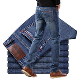 SULEE Brand 2021 New Men's Slim Elastic Jeans Fashion Business Classic Style Jeans Denim Pants Stretch Men Jeans Vaqueros Hombre