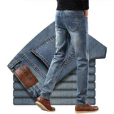 SULEE Brand 2021 New Men's Slim Elastic Jeans Fashion Business Classic Style Jeans Denim Pants Stretch Men Jeans Vaqueros Hombre