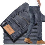 SULEE Brand 2021 New Men's Slim Elastic Jeans Fashion Business Classic Style Jeans Denim Pants Stretch Men Jeans Vaqueros Hombre